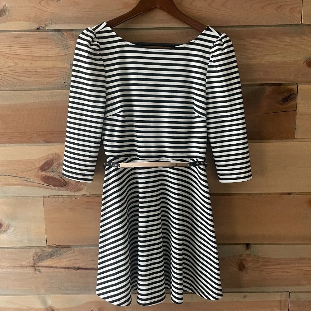 Gianni Bini Black and White Striped Dress